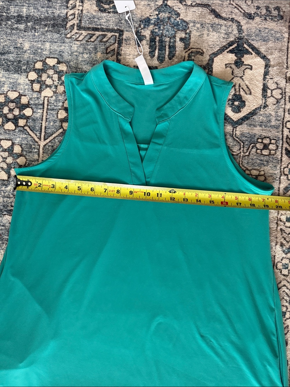 Dear Scarlett Teal Split-Neck Sleeveless Tunic - Picture 7 of 7